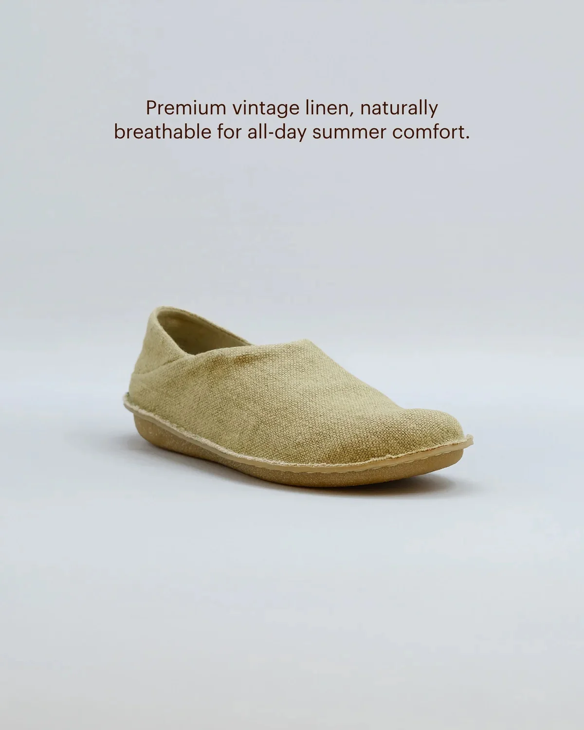 VIBAe Portuguese handmade ZUMA linen shoes, designed for comfort, durability, and lightweight. Honest VIBA-ZUMA Linen-SG Sagebrush Green (ZUMA Linen) - Image 5