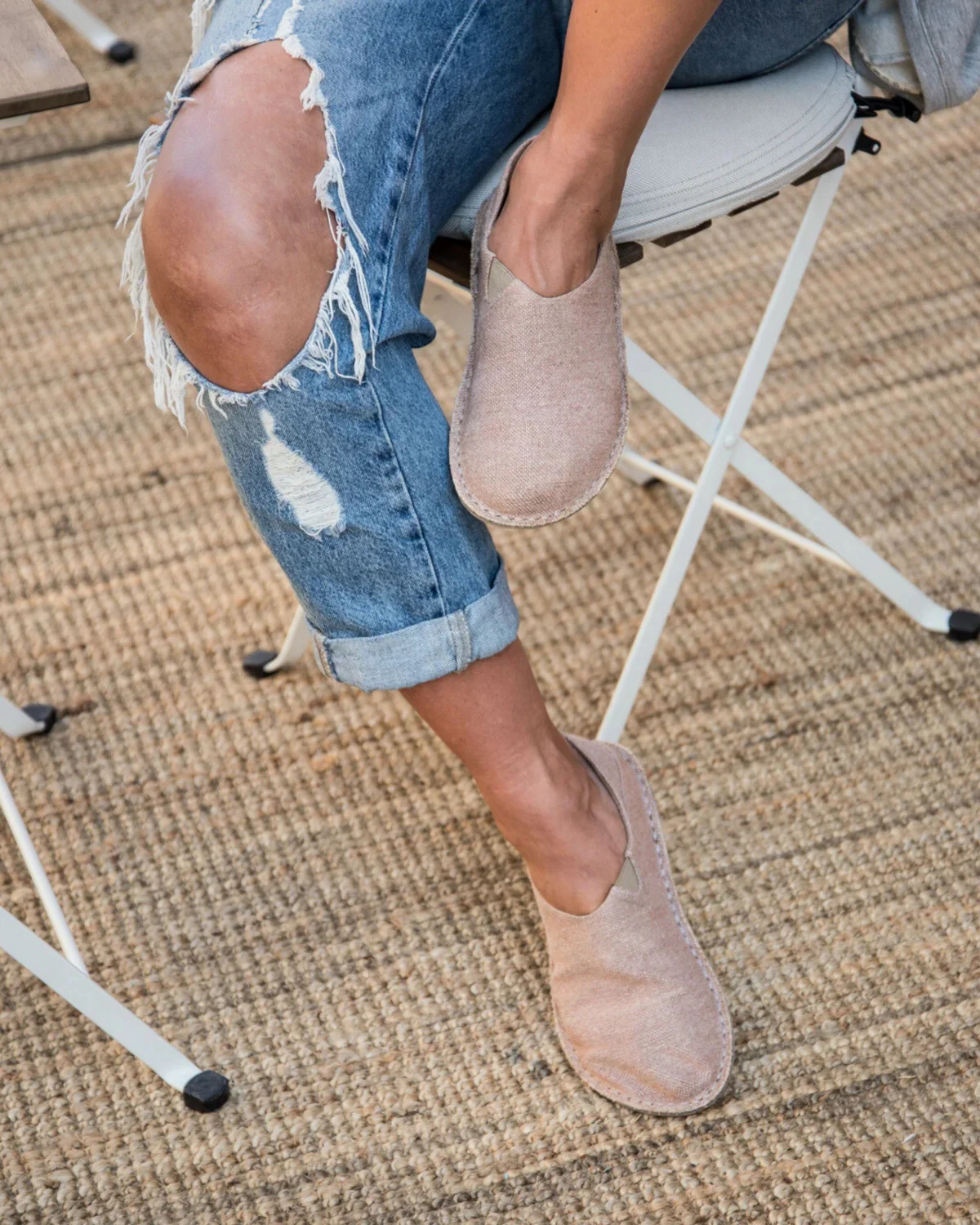 VIBAe Portuguese handmade ZUMA linen shoes, designed for comfort, durability, and lightweight. Honest VIBA-ZUMA Linen-WR Wild Rose (ZUMA Linen) - Image 12