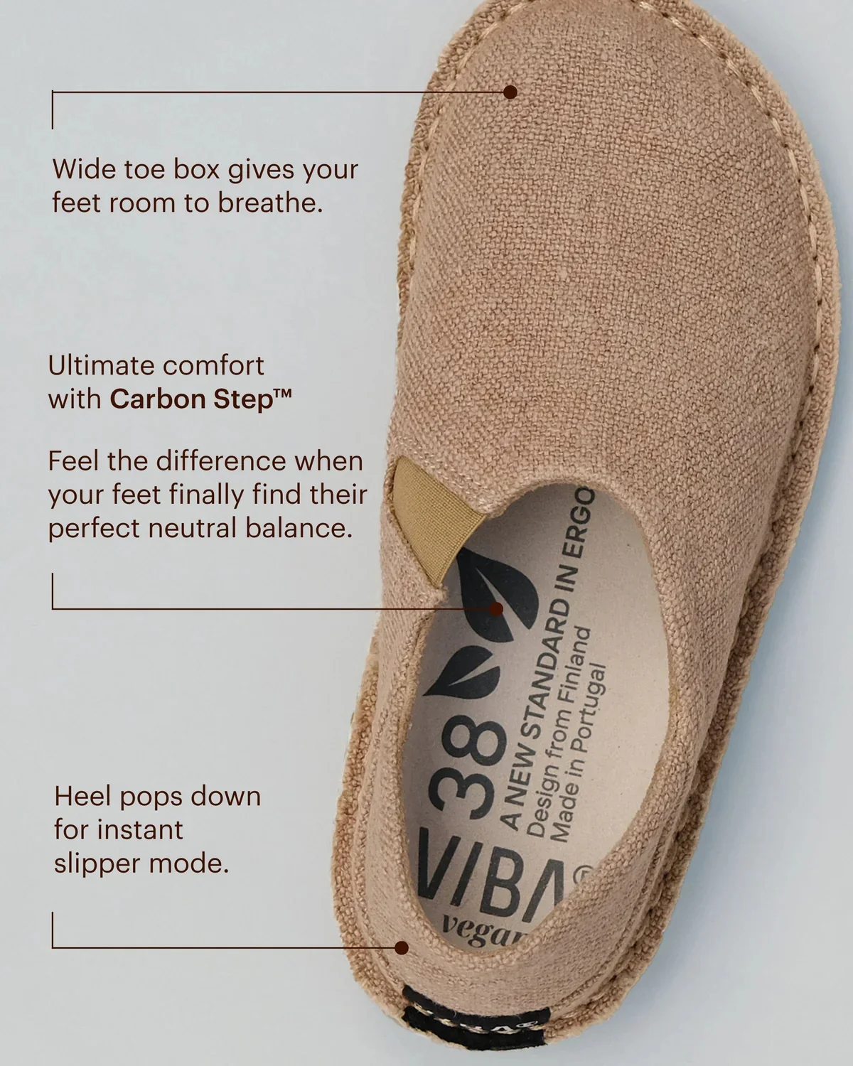 VIBAe Portuguese handmade ZUMA linen shoes, designed for comfort, durability, and lightweight. Honest VIBA-ZUMA Linen-WR Wild Rose (ZUMA Linen) - Image 7