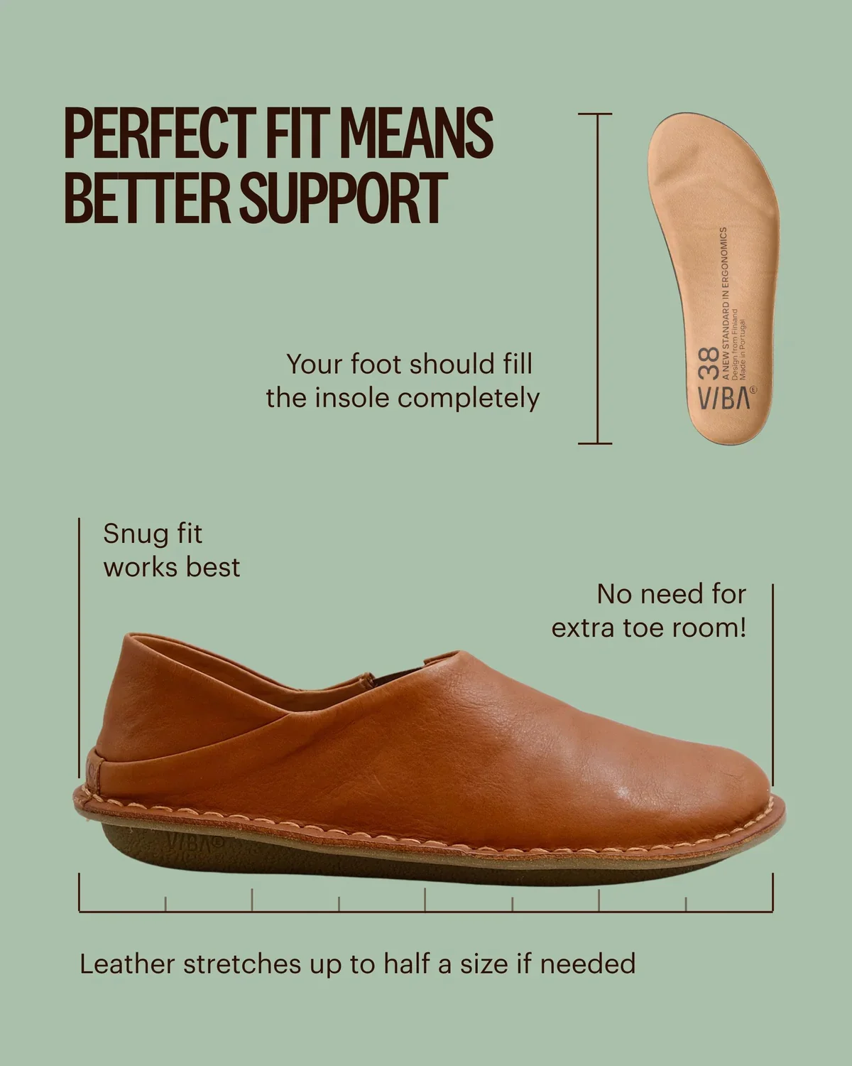 VIBAe Portuguese handmade ZUMA vegetable-tanned leather slippers, reversible, suitable for long walks. VIBA-ZUMA Leather/Bio Suede-CB1 Cognac Brown (VIBA-ZUMA Leather/Bio Suede) - Image 6