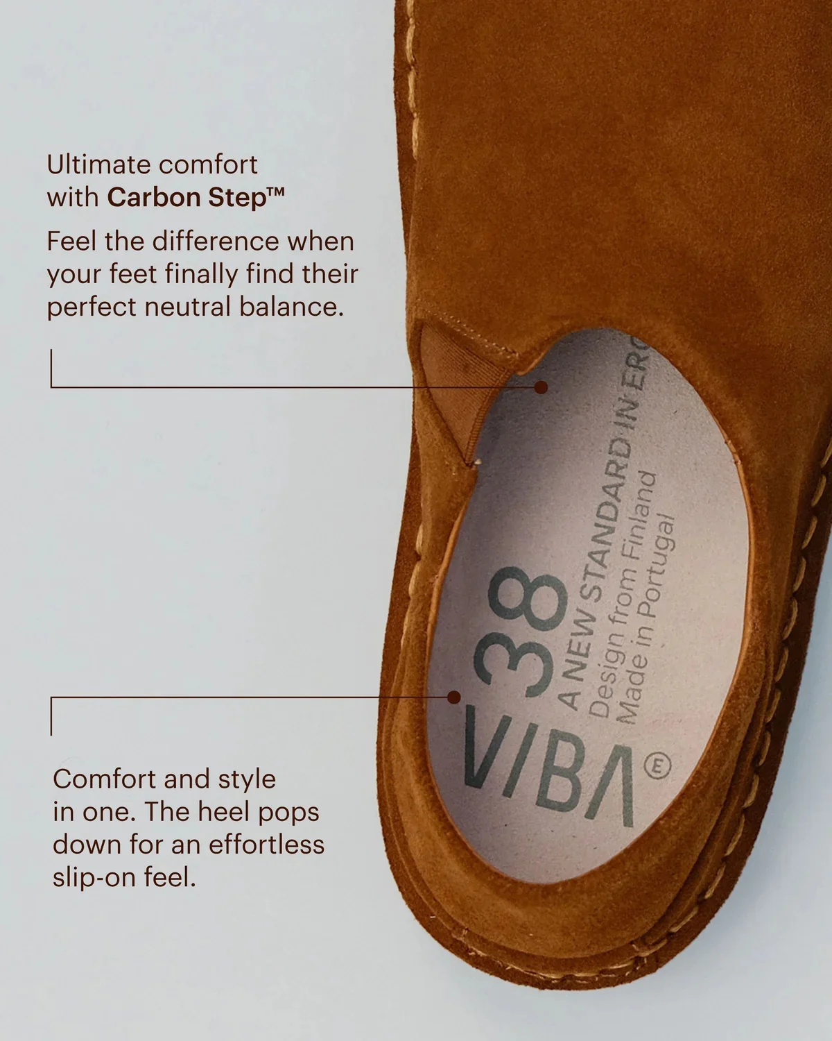VIBAe Portuguese handmade ZUMA vegetable-tanned leather slippers, reversible, suitable for long walks. VIBA-ZUMA Leather/Bio Suede-STB Suede Tan Brown (VIBA-ZUMA Leather/Bio Suede) - Image 6