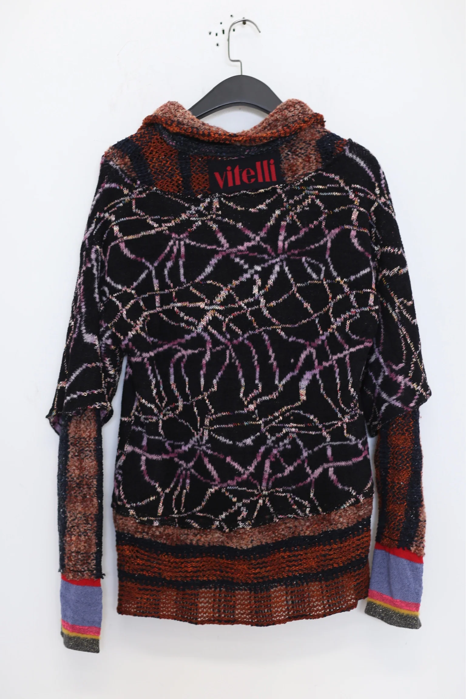 Vitelli black jacquard wave collar layered sweater PFW23_VIT0012_J6 black - Image 10
