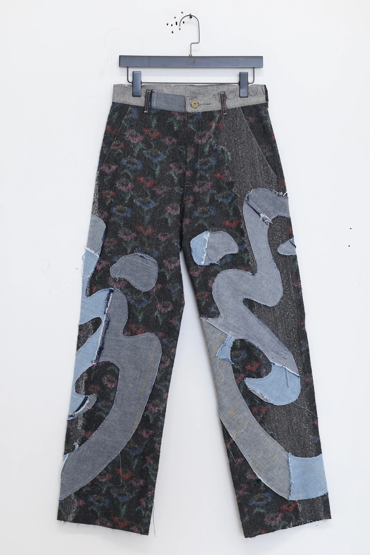 Vitelli embroidered silk (flower) loose jeans PFW23_VIT023