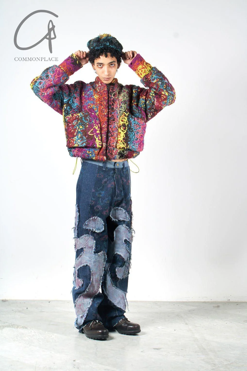 Vitelli embroidered silk (flower) loose jeans PFW23_VIT023 - Image 10