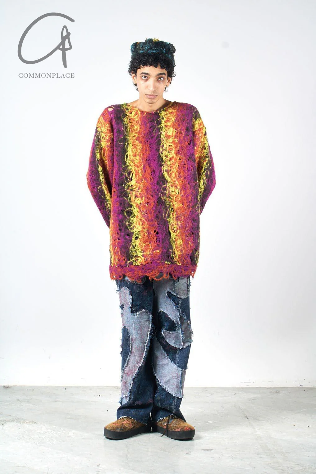 Vitelli embroidered silk (flower) loose jeans PFW23_VIT023 - Image 11