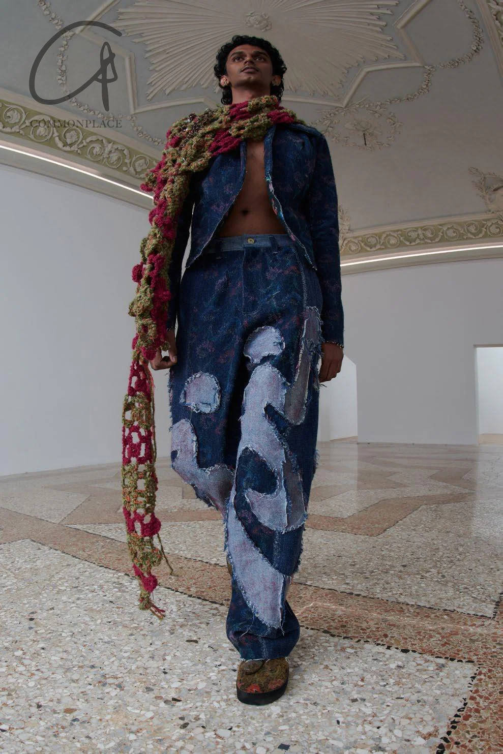 Vitelli embroidered silk (flower) loose jeans PFW23_VIT023 - Image 13
