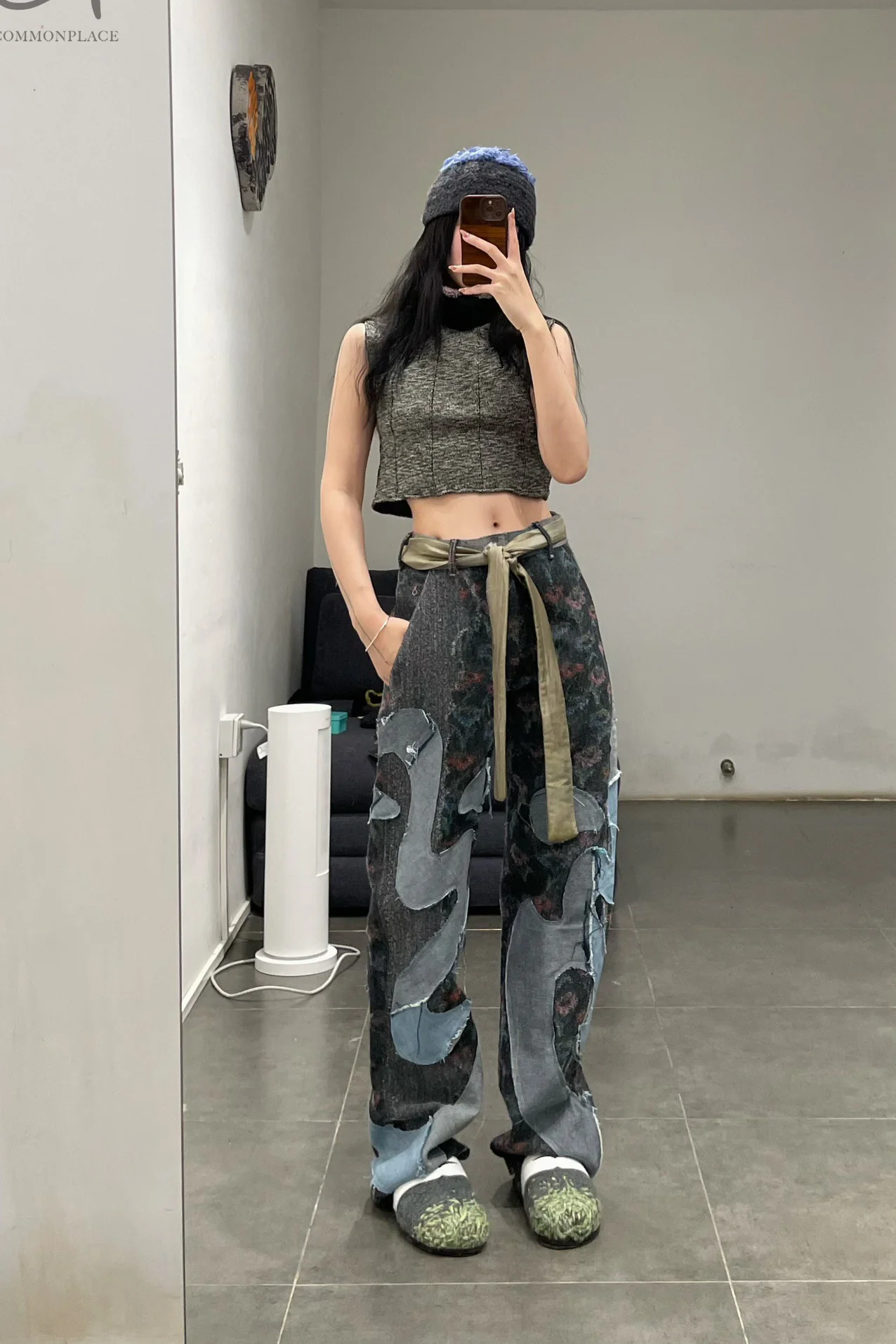 Vitelli embroidered silk (flower) loose jeans PFW23_VIT023 - Image 14