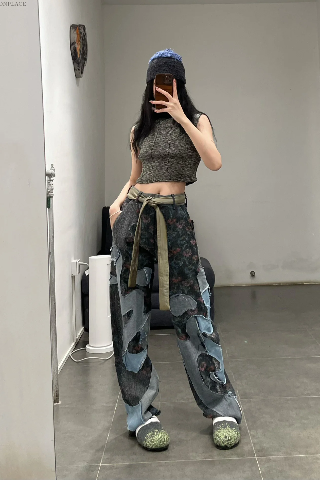 Vitelli embroidered silk (flower) loose jeans PFW23_VIT023 - Image 15