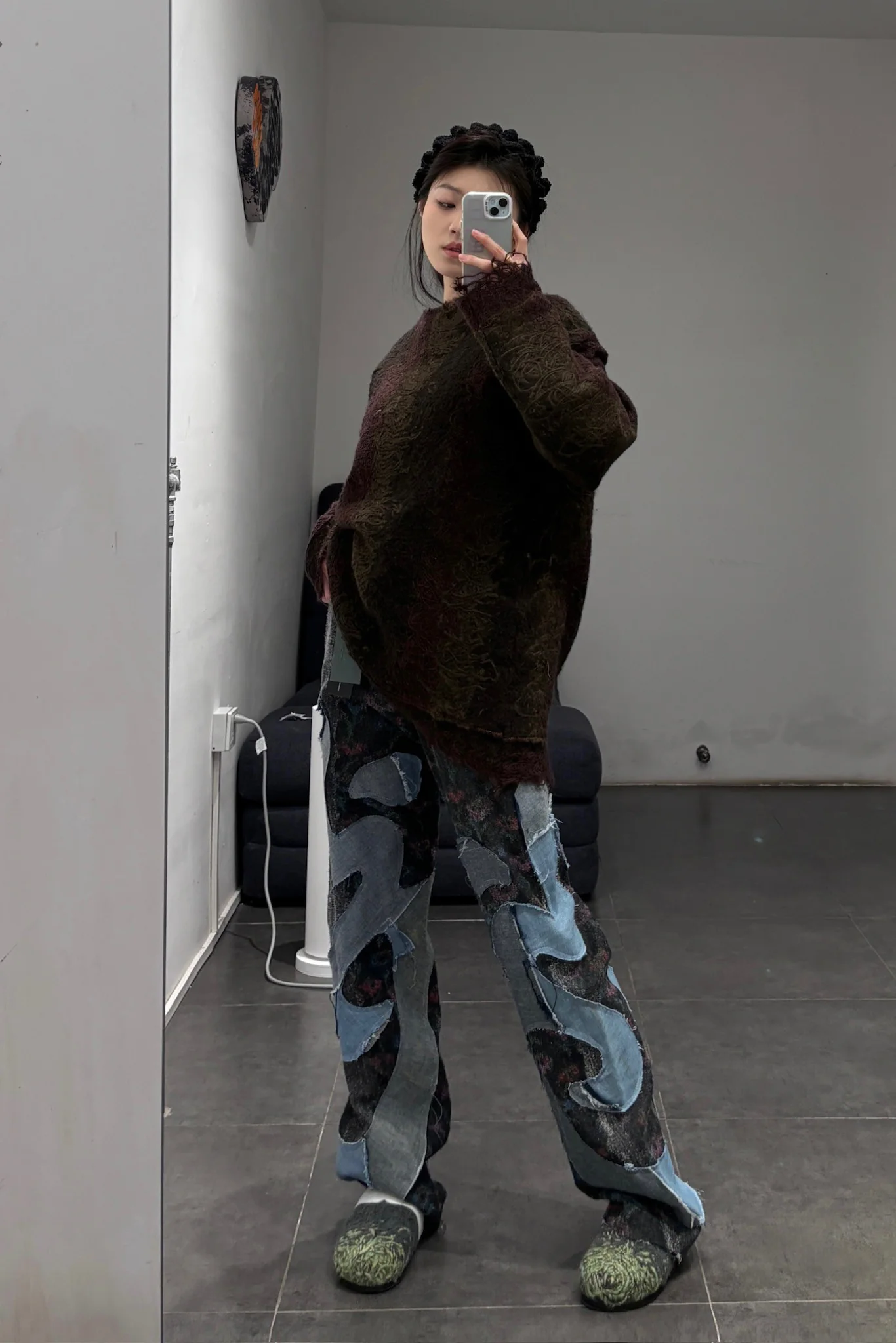 Vitelli embroidered silk (flower) loose jeans PFW23_VIT023 - Image 23
