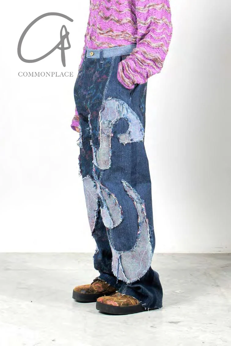 Vitelli embroidered silk (flower) loose jeans PFW23_VIT023 - Image 8