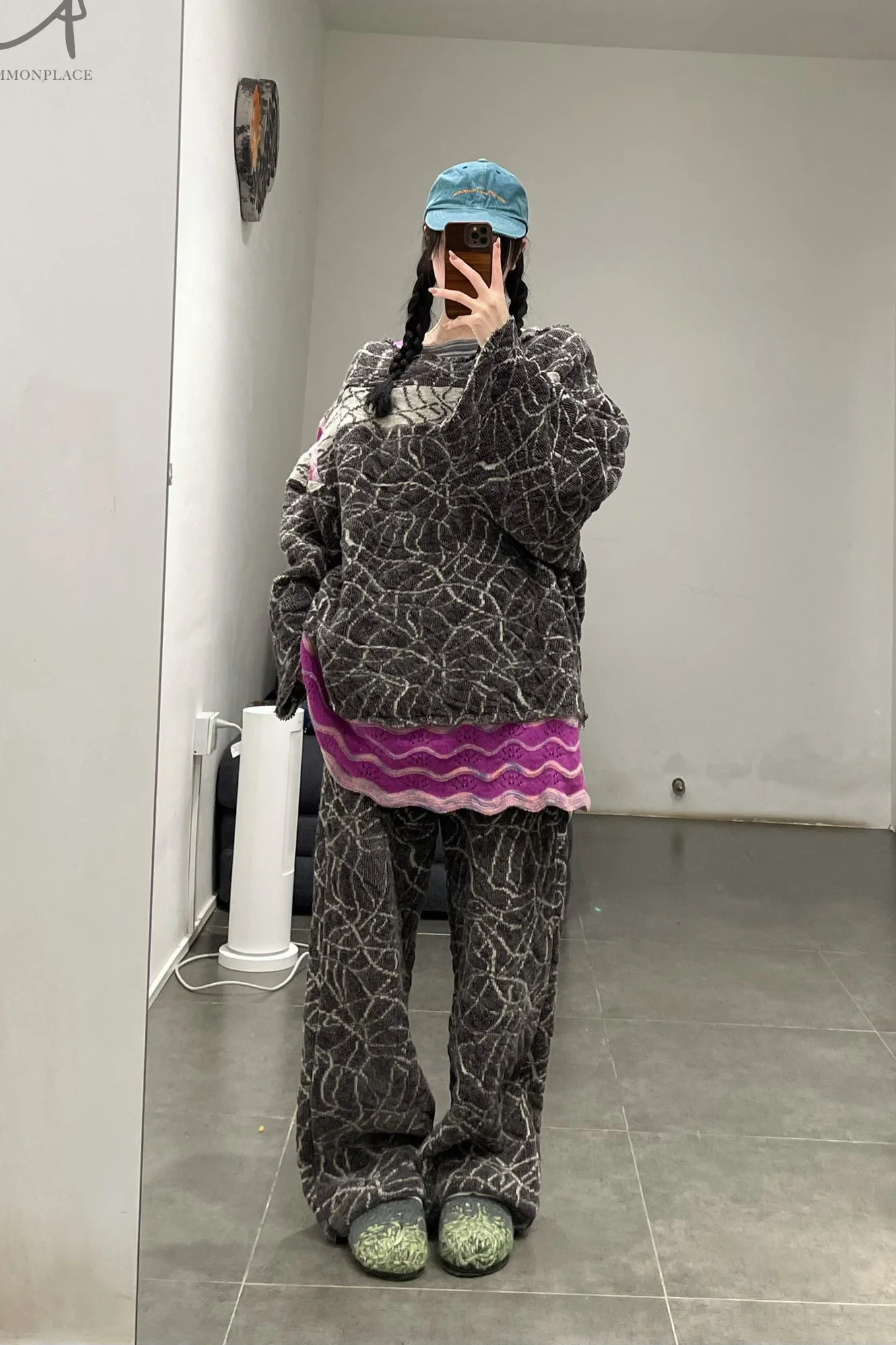 Vitelli jacquard balloon pants PFW23_VIT0026_J5 dark gray PV19 - Image 13