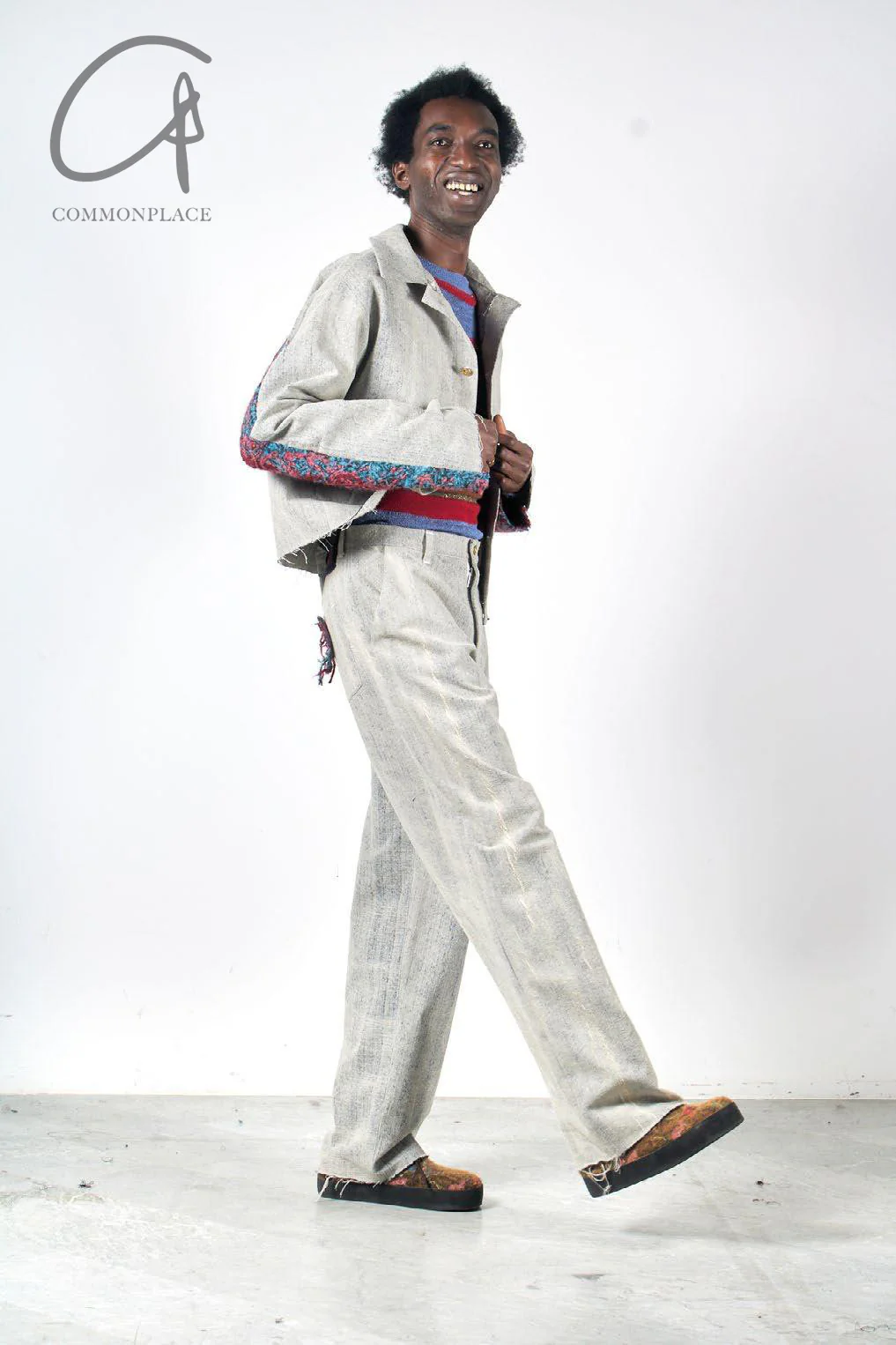 Vitelli square collar needle-punched denim motorcycle jacket FW23_VIT0092_D2 - Image 11