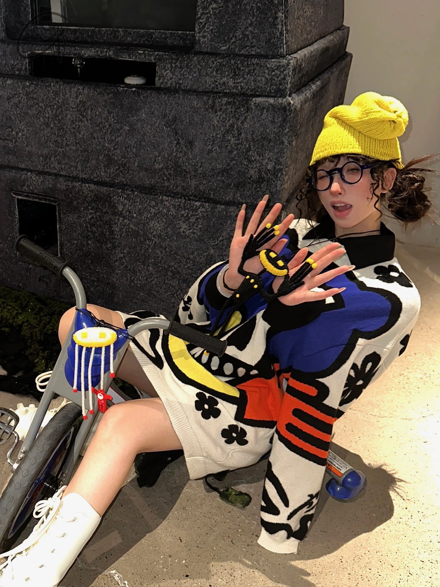 Walter van beirendonck 24 autumn and winter round neck sweater WVB-5001-Comb.I White - Image 9