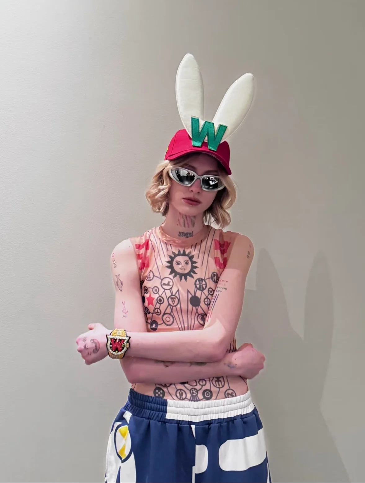 Walter Van Beirendonck 24 Spring/Summer Hat WVB-9004-HONG Red - Image 12