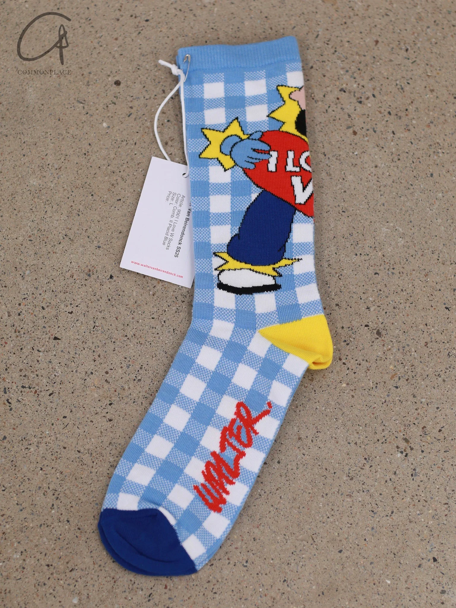 Walter Van Beirendonck 25 Spring/Summer Printed Socks Belgium WVB-9001-LAN Blue - Image 3