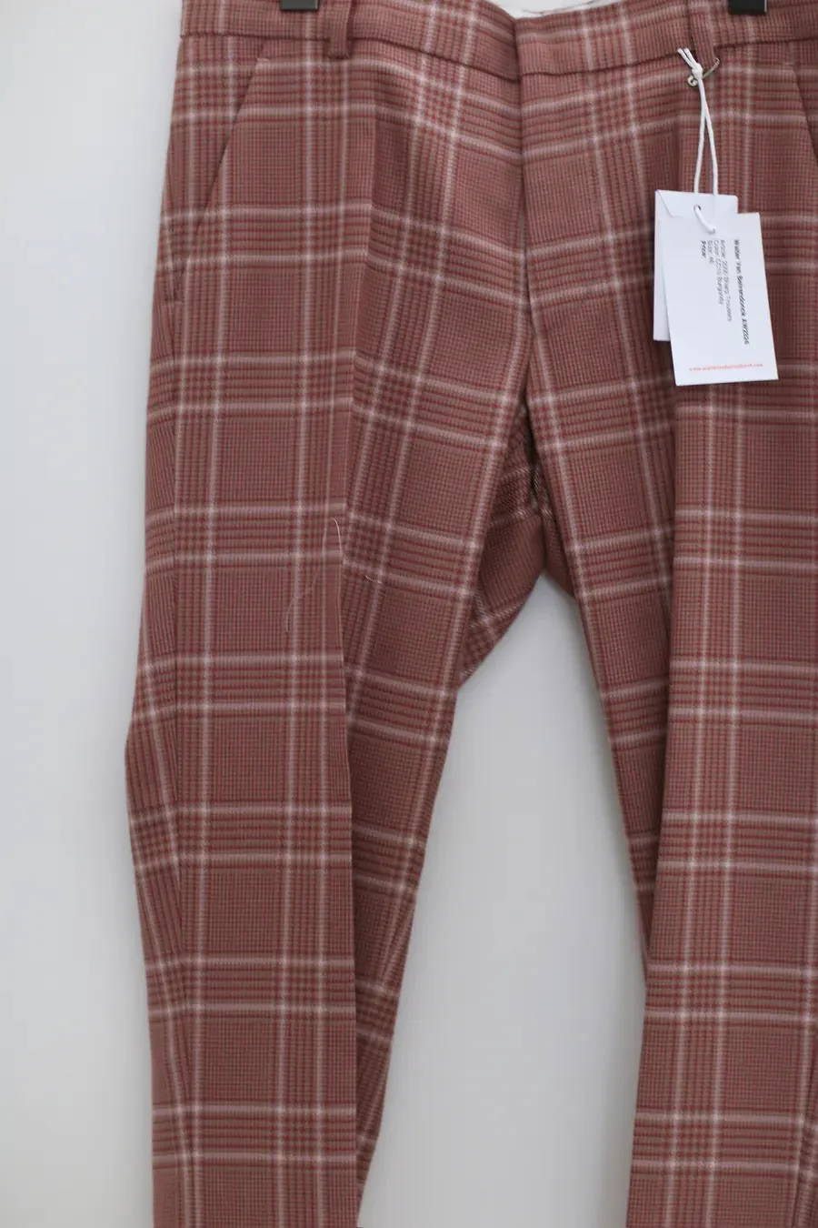 Walter Van Beirendonck checkered pants 2000 dark red - Image 2
