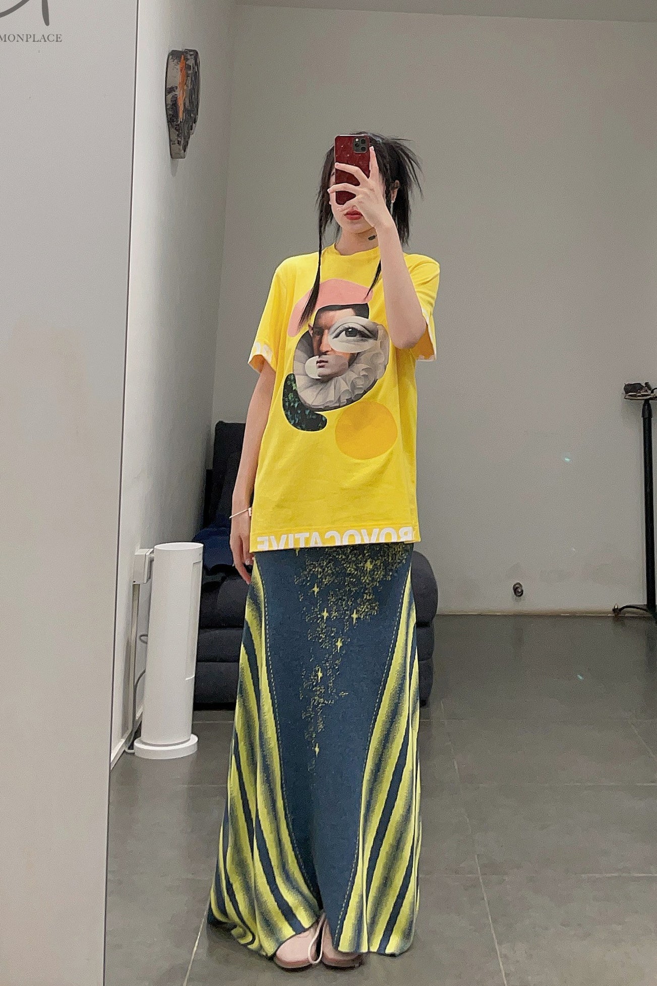 Walter Van BeirendonCK Facial T-shirts AW22-23 8017 Lemon Color - Image 12
