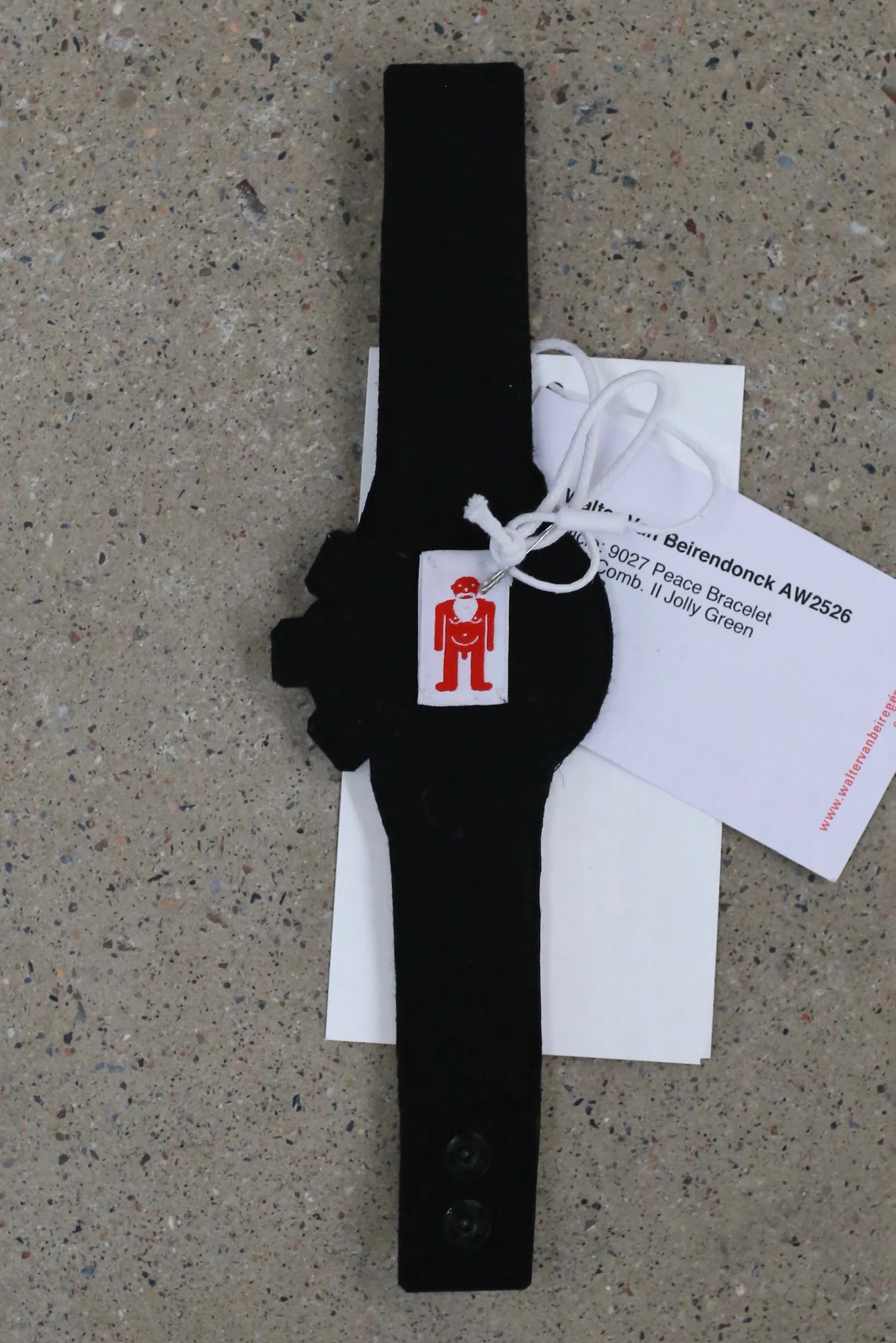 Walter Van Beirendonck Fall/Winter 2025 Embroidered Bracelet and Peace Bracelet WVB-9027-Jolly Green (WVB-9026) - Image 2