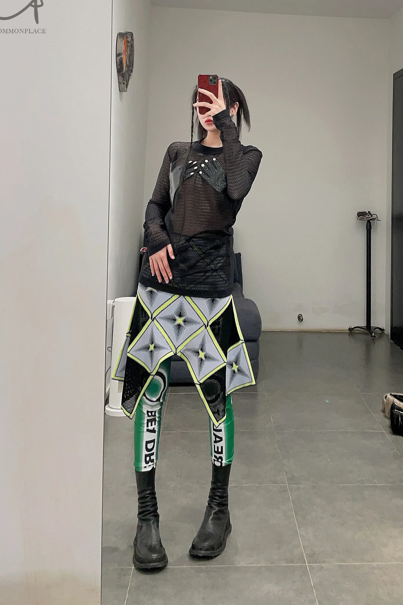 Walter van Beirendonck hand grid top AW22-23 8033 black - Image 10