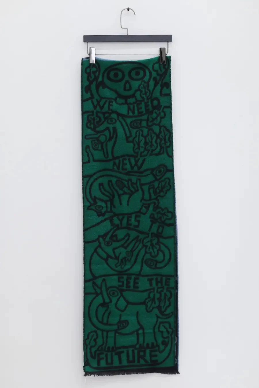 Walter Van Beirendonck scarf 9002 green/blue PW01 - Image 2