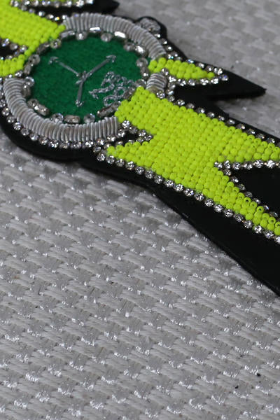 Walter Van Beirendonck single-sided beaded embroidered bracelet ss21 9010 SS22 9013 - Image 2