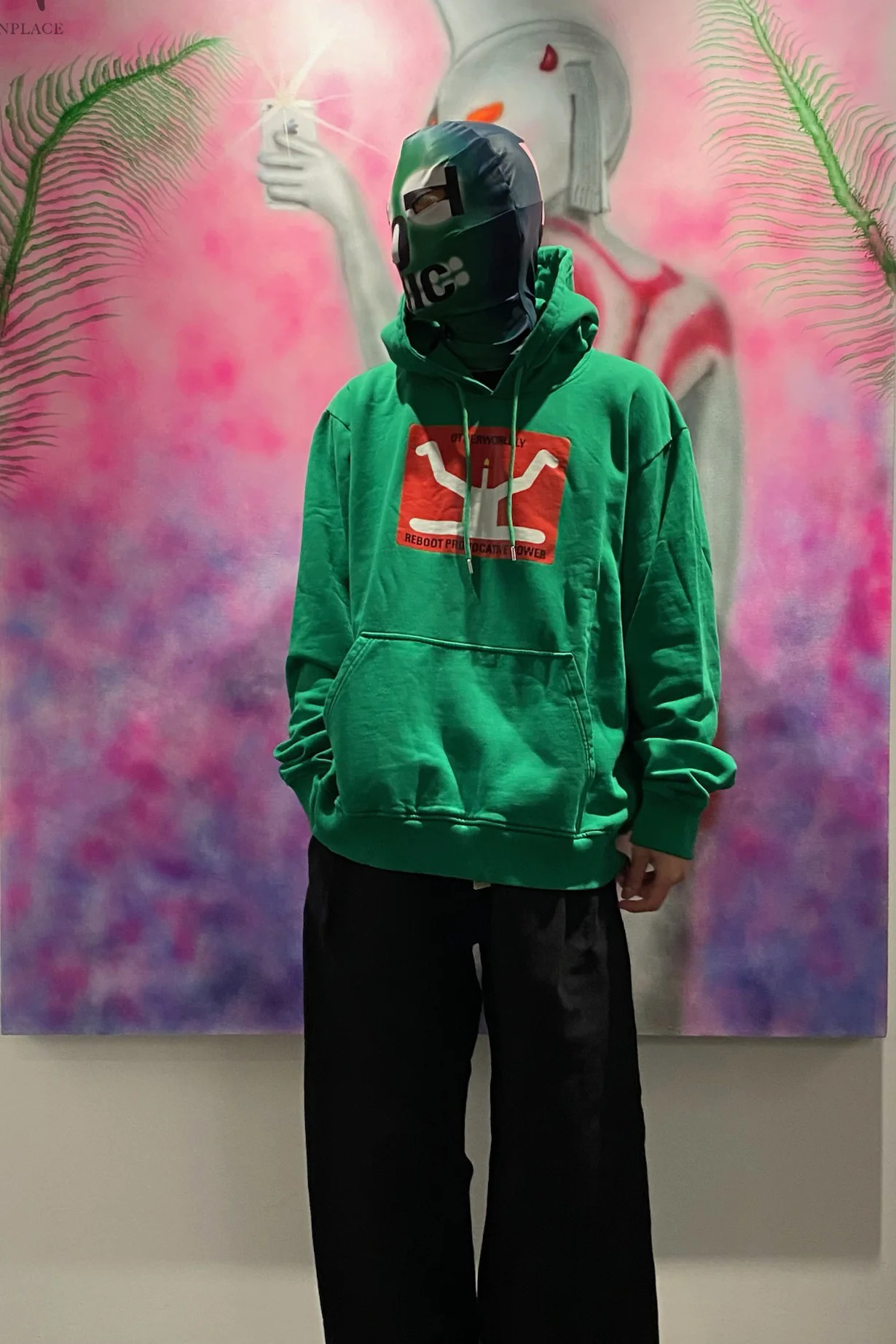 Walter Van Beirendonck skeleton deformation mask AW22-23 7006 green PWVB5 - Image 8