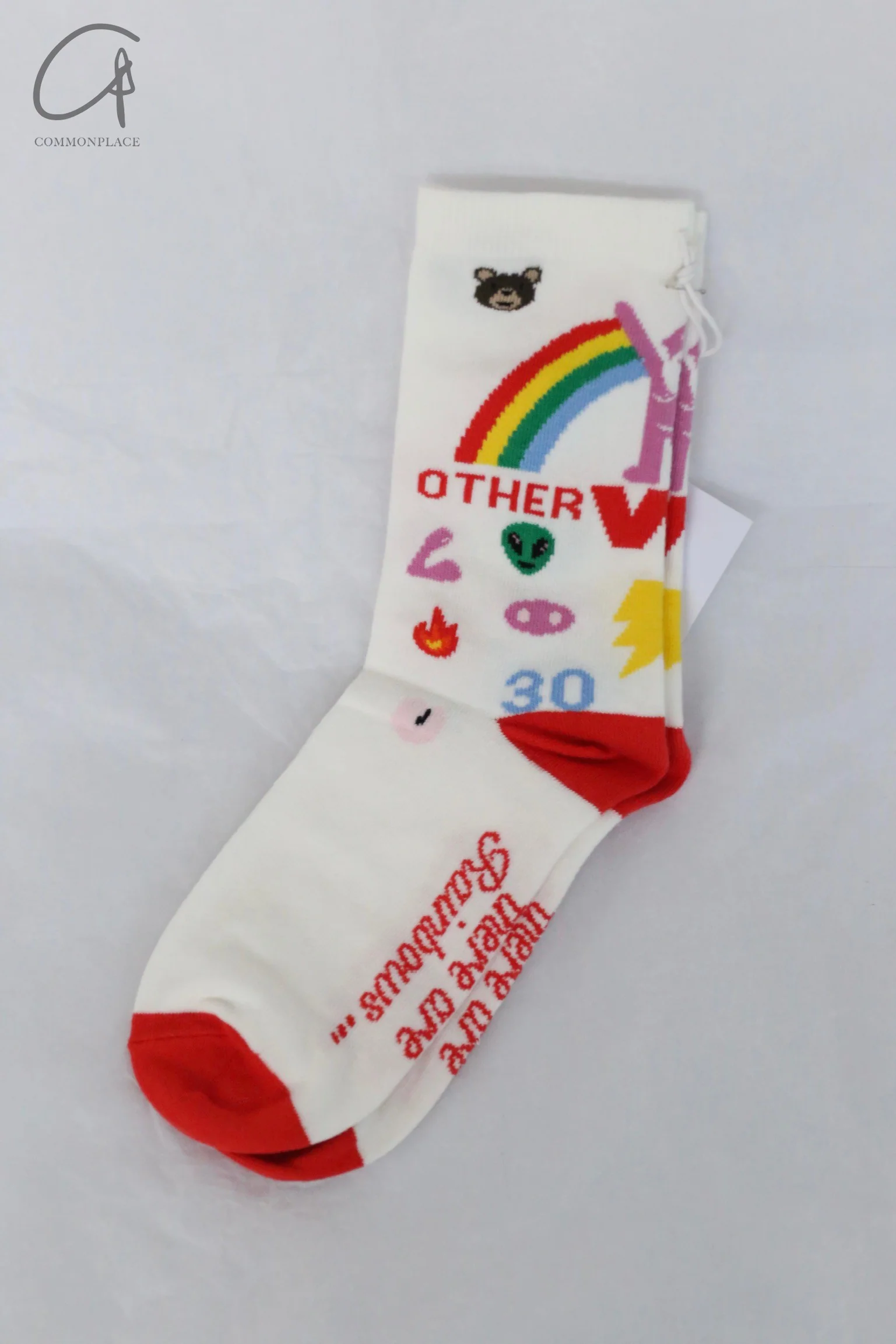 Walter Van Beirendonck printed mid-calf socks 9001 white 4