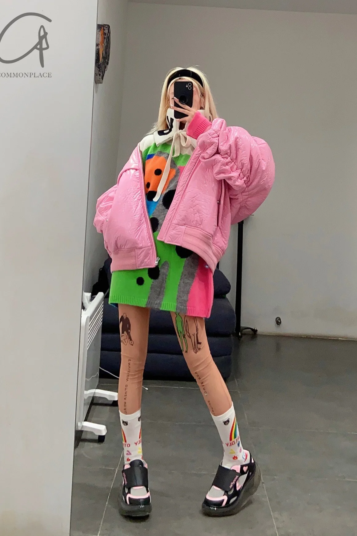 Walter Van Beirendonck printed mid-calf socks 9001 white 4 - Image 12
