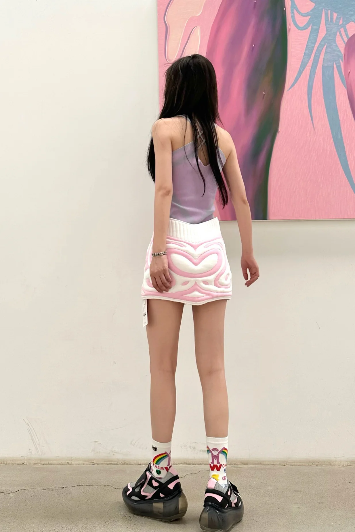 Walter Van Beirendonck printed mid-calf socks 9001 white 4 - Image 8