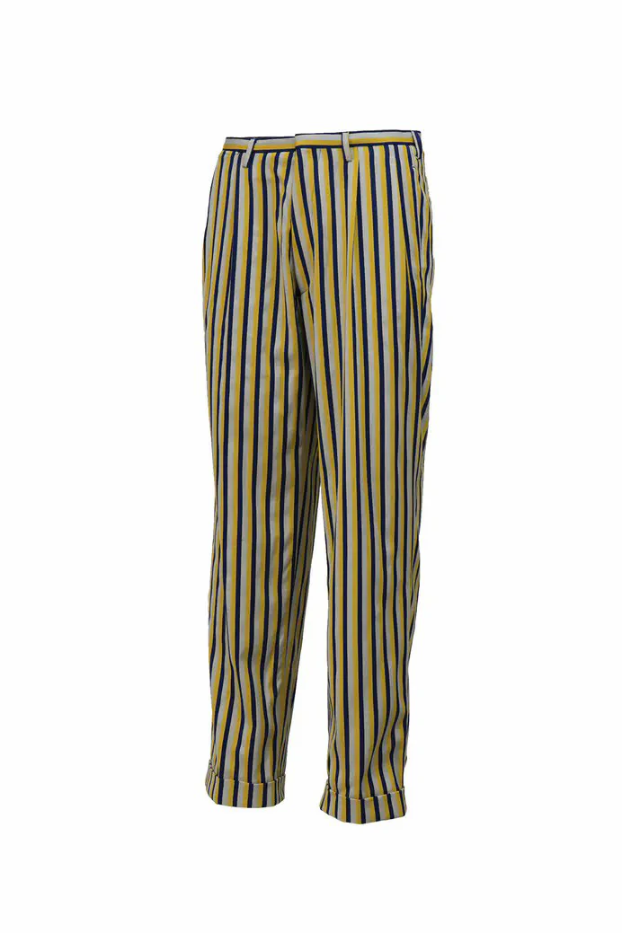 Walter Van Beirendonck (striped suit pants-yellow, blue) 2004 Dream-Trousers cc2 blue_yellow - Image 2