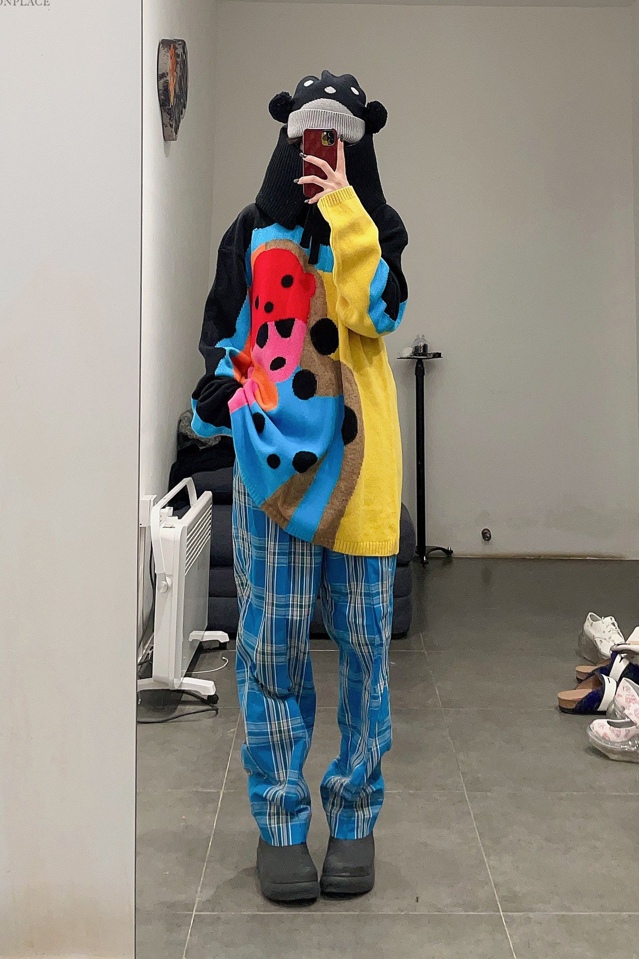 Walter Van Beirendonck Beanie Collection WVB-9012-HEIHUI-F Black and Grey PWVB8 - Image 13