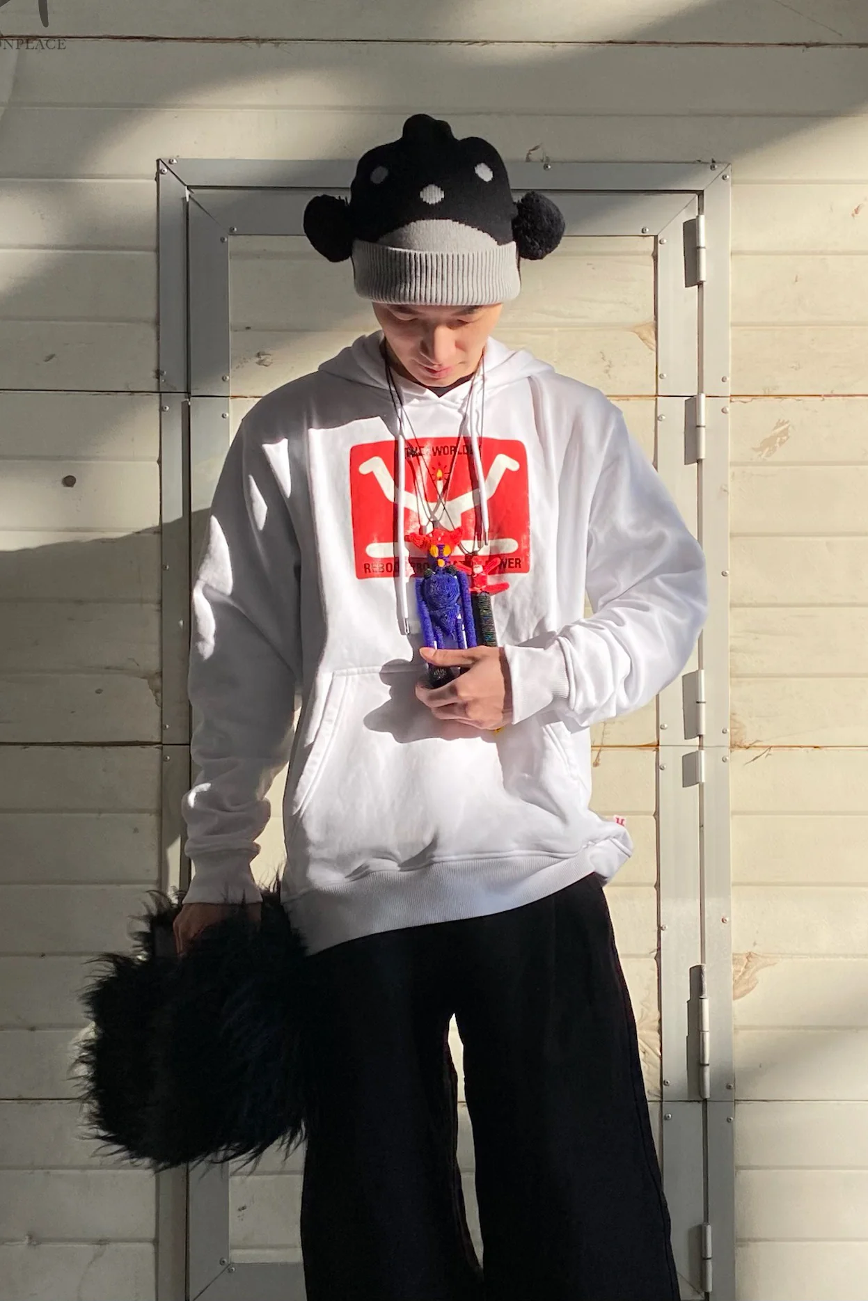 Walter Van Beirendonck Beanie Collection WVB-9012-HEIHUI-F Black and Grey PWVB8 - Image 6