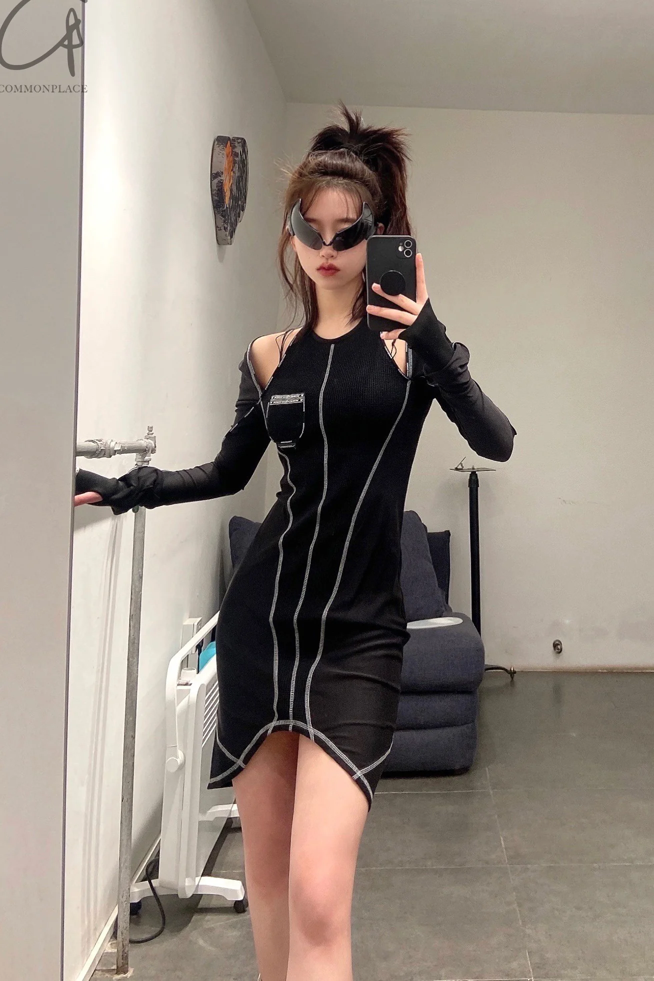 WINDOWSEN Bat Wing Shaped Sunglasses WA21-H08-C1-0 Black - Image 60