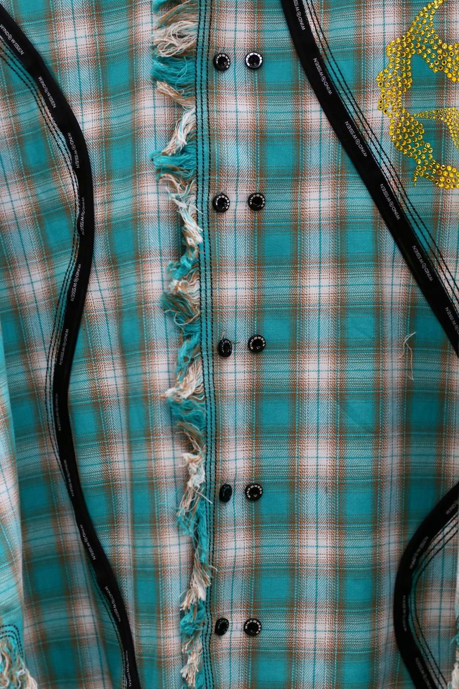 WINDOWSEN Check distressed shirt SS22T028GN - Image 4