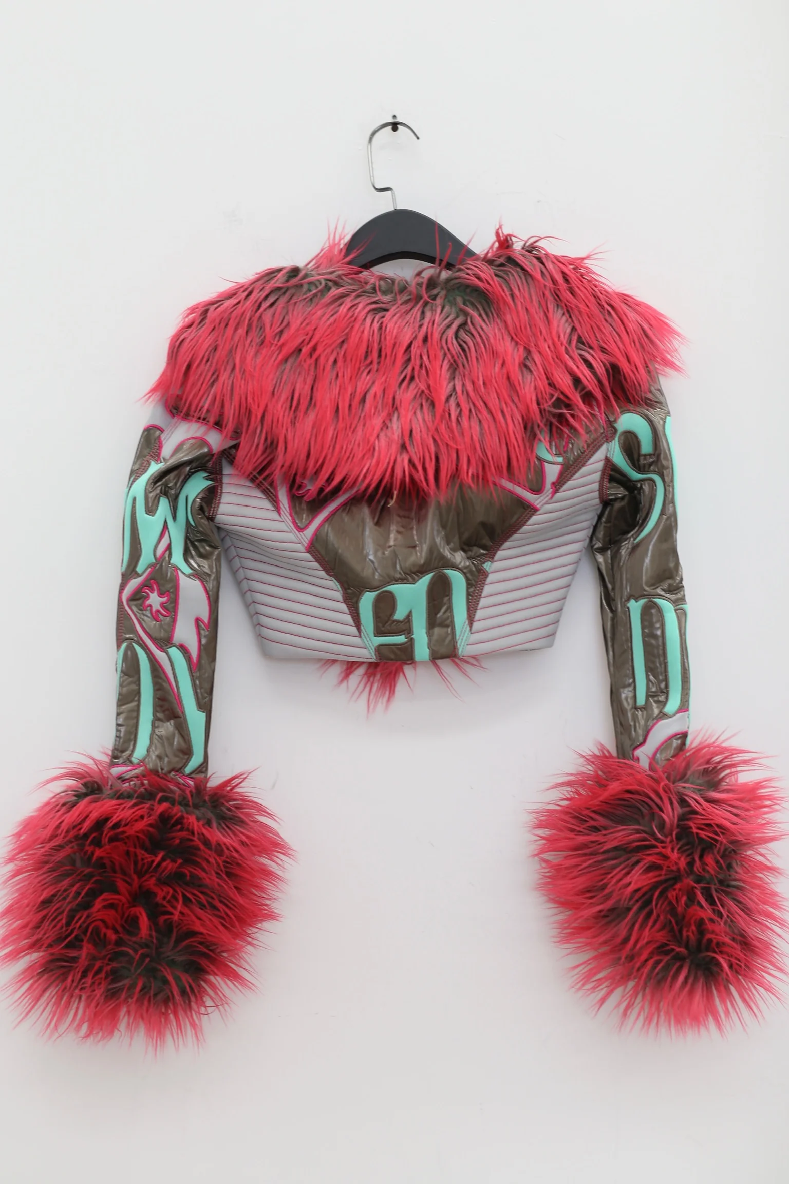 WINDOWSEN Embroidered short faux fur jacket 24C005BZ - Image 4