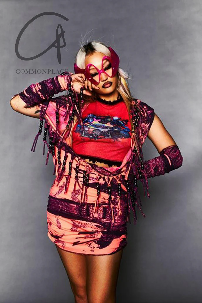 WINDOWSEN Fringed hooded dress with gloves 24D003PK - Image 5