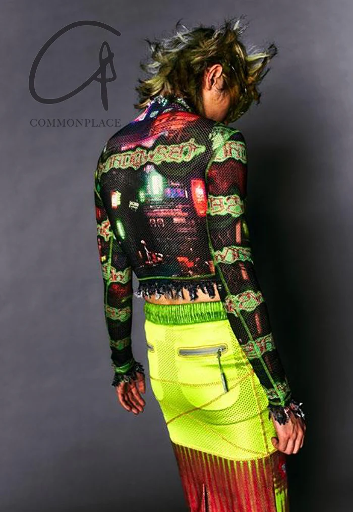 WINDOWSEN high collar long sleeve mesh top 24T007MT - Image 5