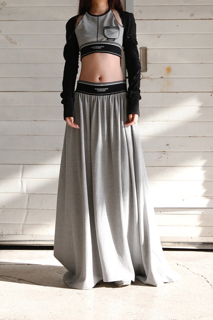 WINDOWSEN Knitted Skirt WA21-G3-04-C2-6 Light Gray PW4 - Image 10