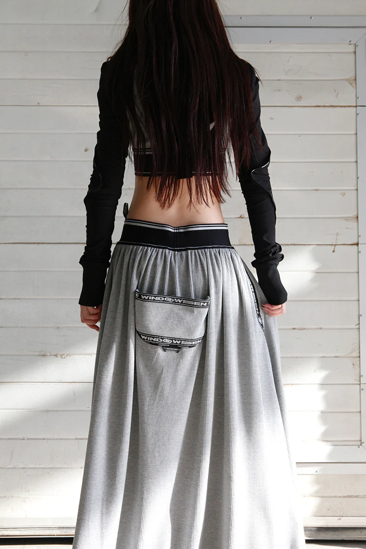 WINDOWSEN Knitted Skirt WA21-G3-04-C2-6 Light Gray PW4 - Image 16