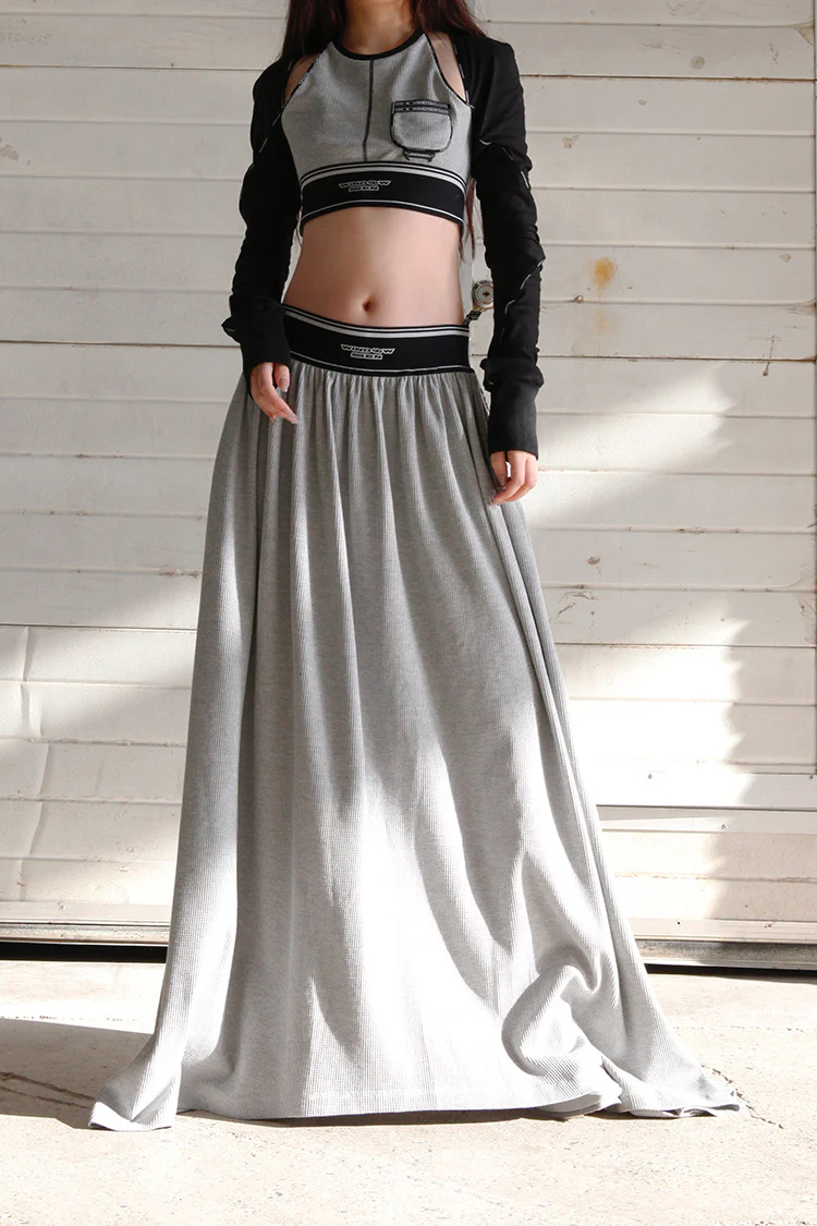 WINDOWSEN Knitted Skirt WA21-G3-04-C2-6 Light Gray PW4 - Image 8