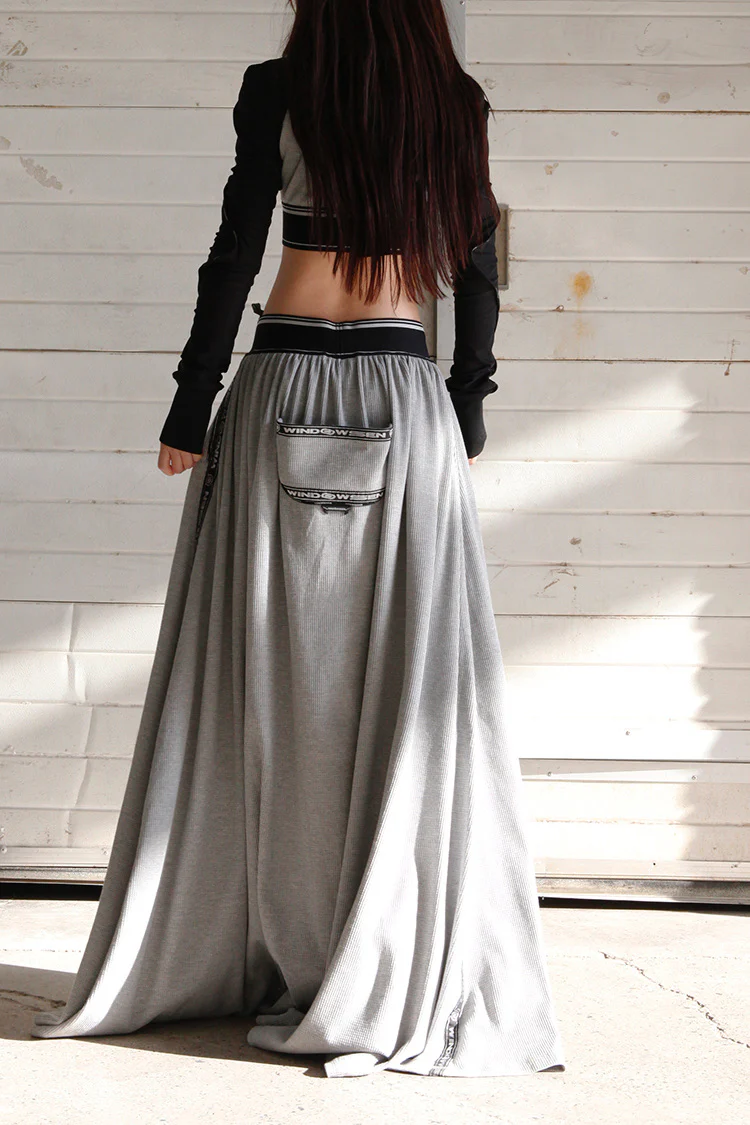 WINDOWSEN Knitted Skirt WA21-G3-04-C2-6 Light Gray PW4 - Image 9