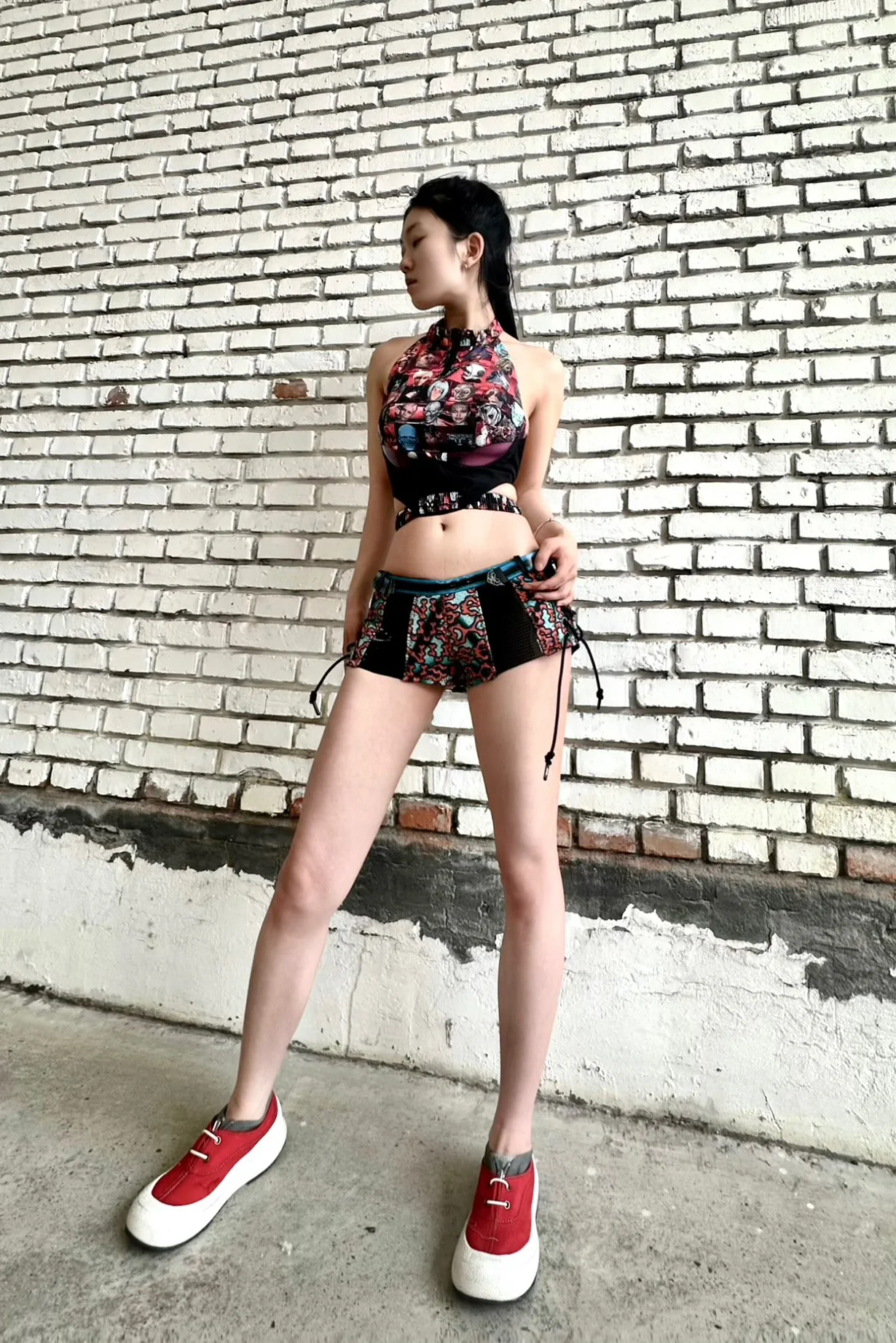WINDOWSEN lace up mini shorts 24P013OG - Image 10