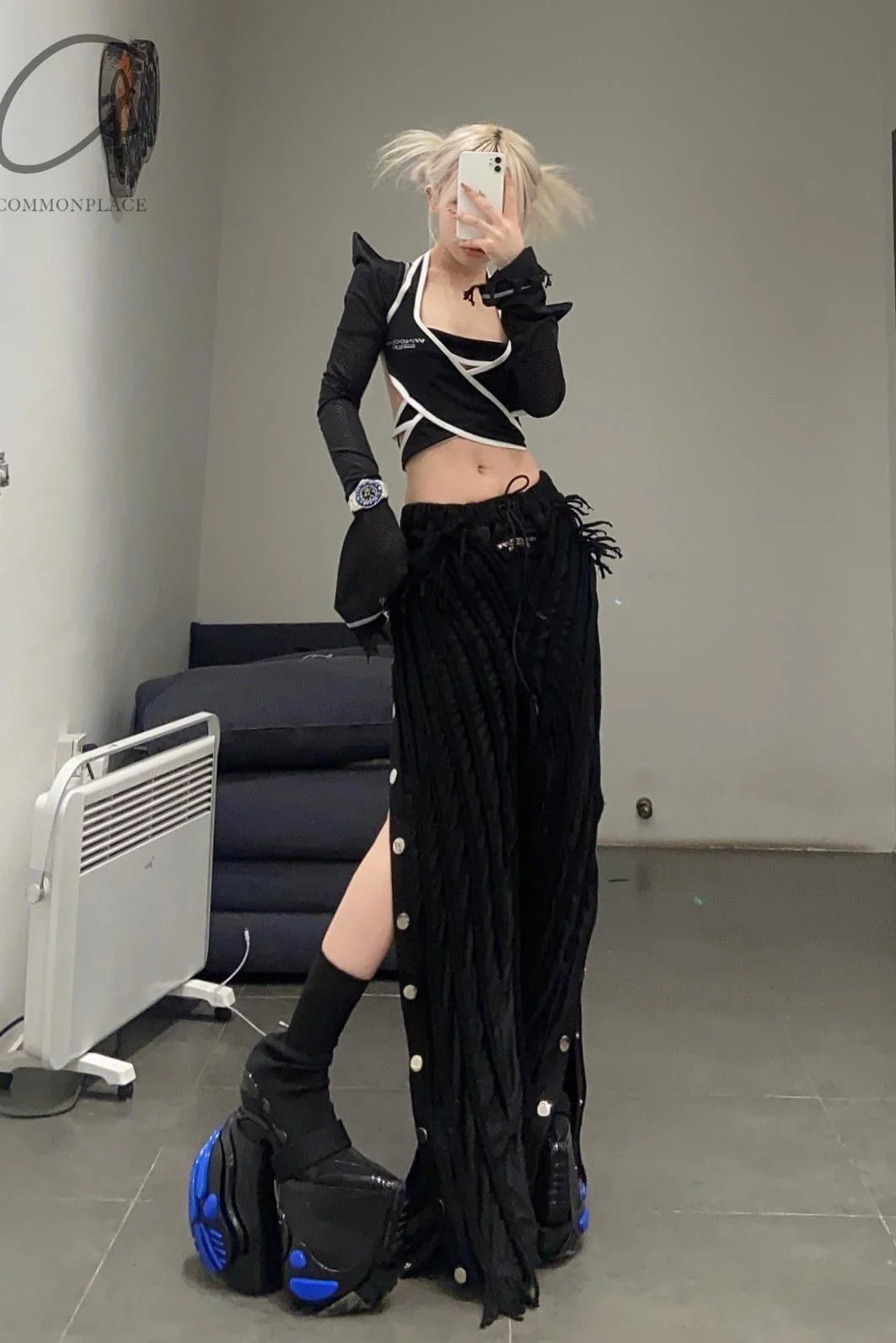 Windowsen striped sports pants ps23p001 black - Image 5