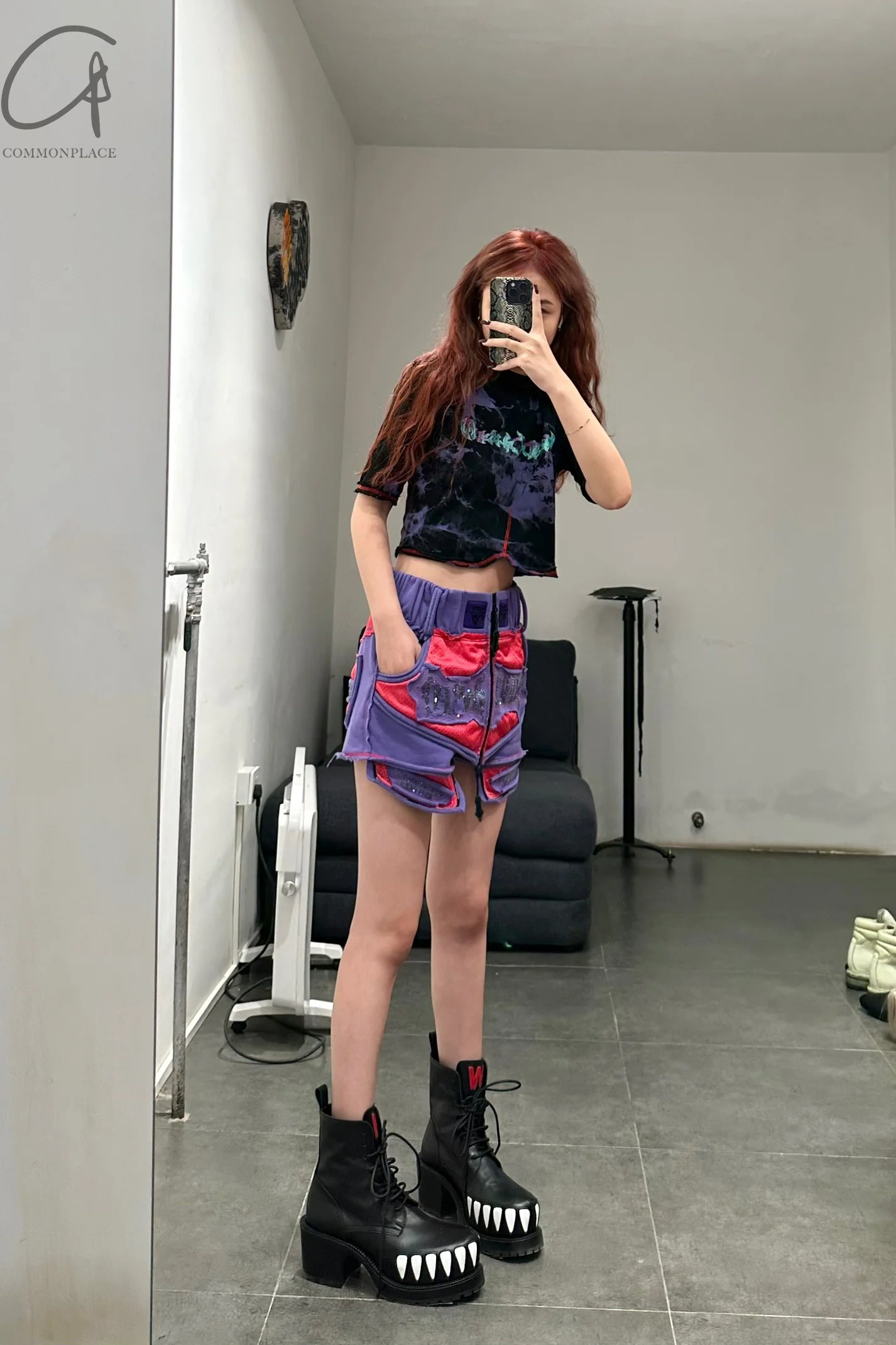 WINDOWSEN tie-dye stitched navel short sleeve SS22T006PR PW22 - Image 8