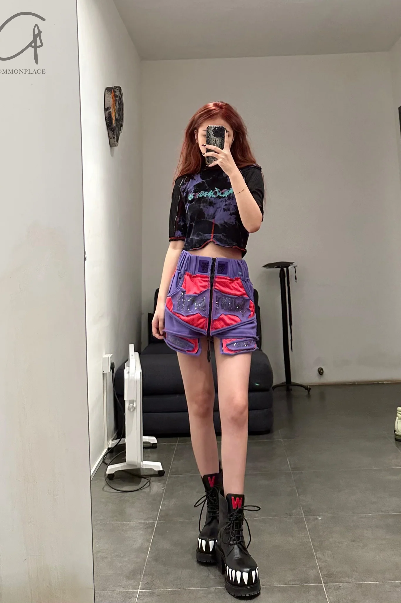 WINDOWSEN tie-dye stitched navel short sleeve SS22T006PR PW22 - Image 9