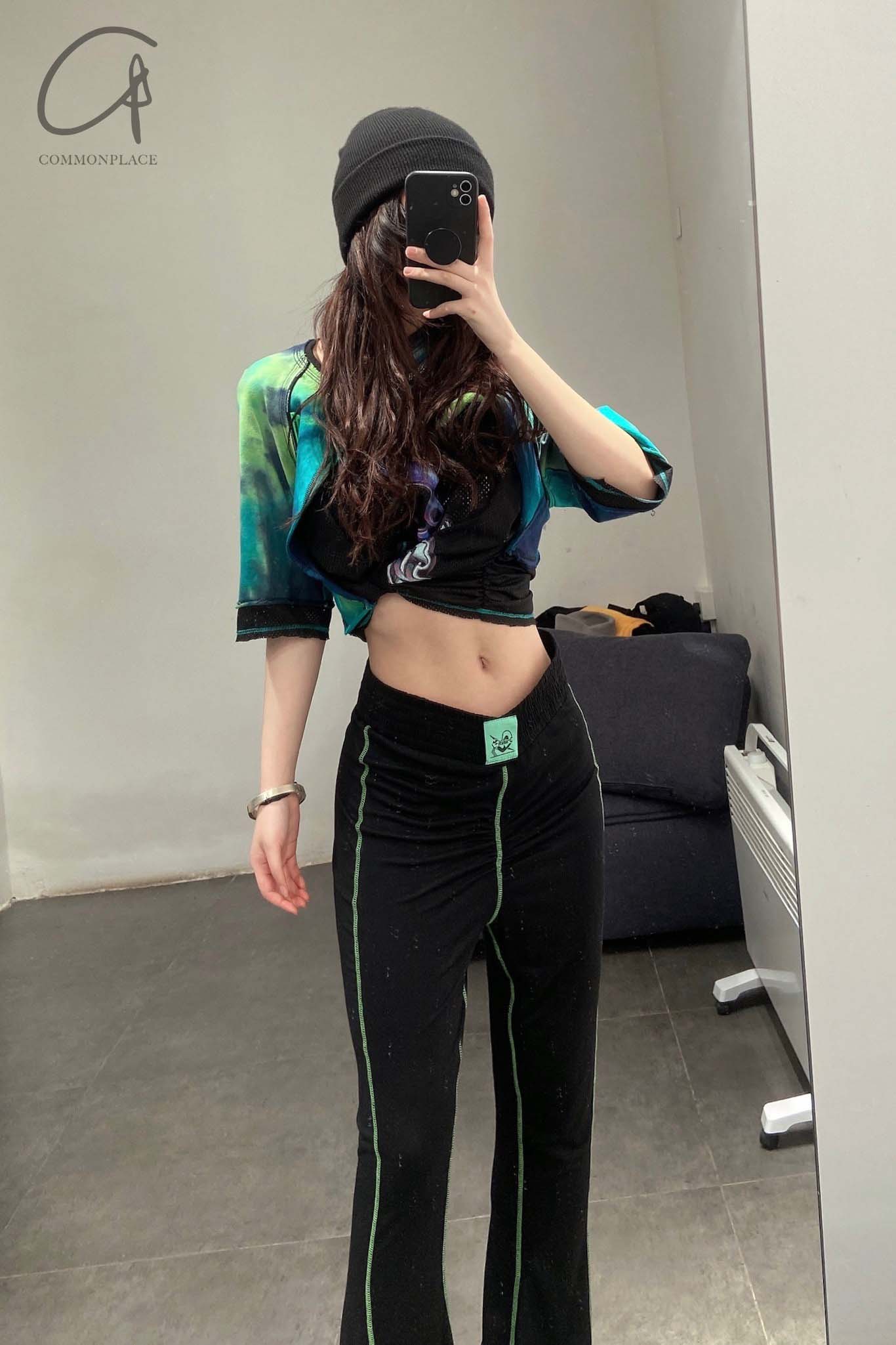 WINDOWSEN Yoga Pants SS22P029BK Black PW20 - Image 7