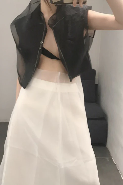 Yang Li sleeveless jacket F6180 DM GLAM black - Image 5
