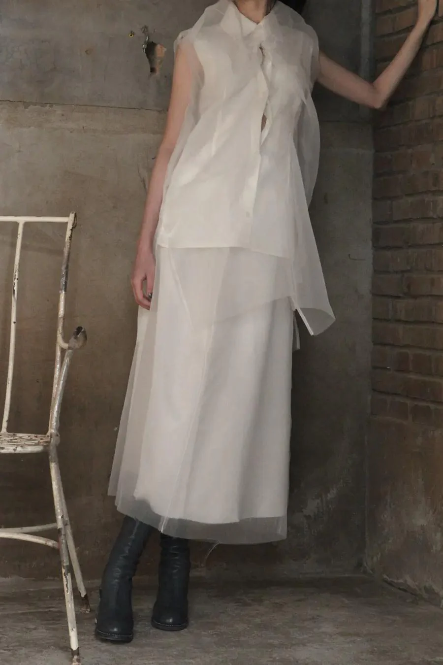 Yang Li sleeveless shirt F2181 DM GLAM white - Image 2