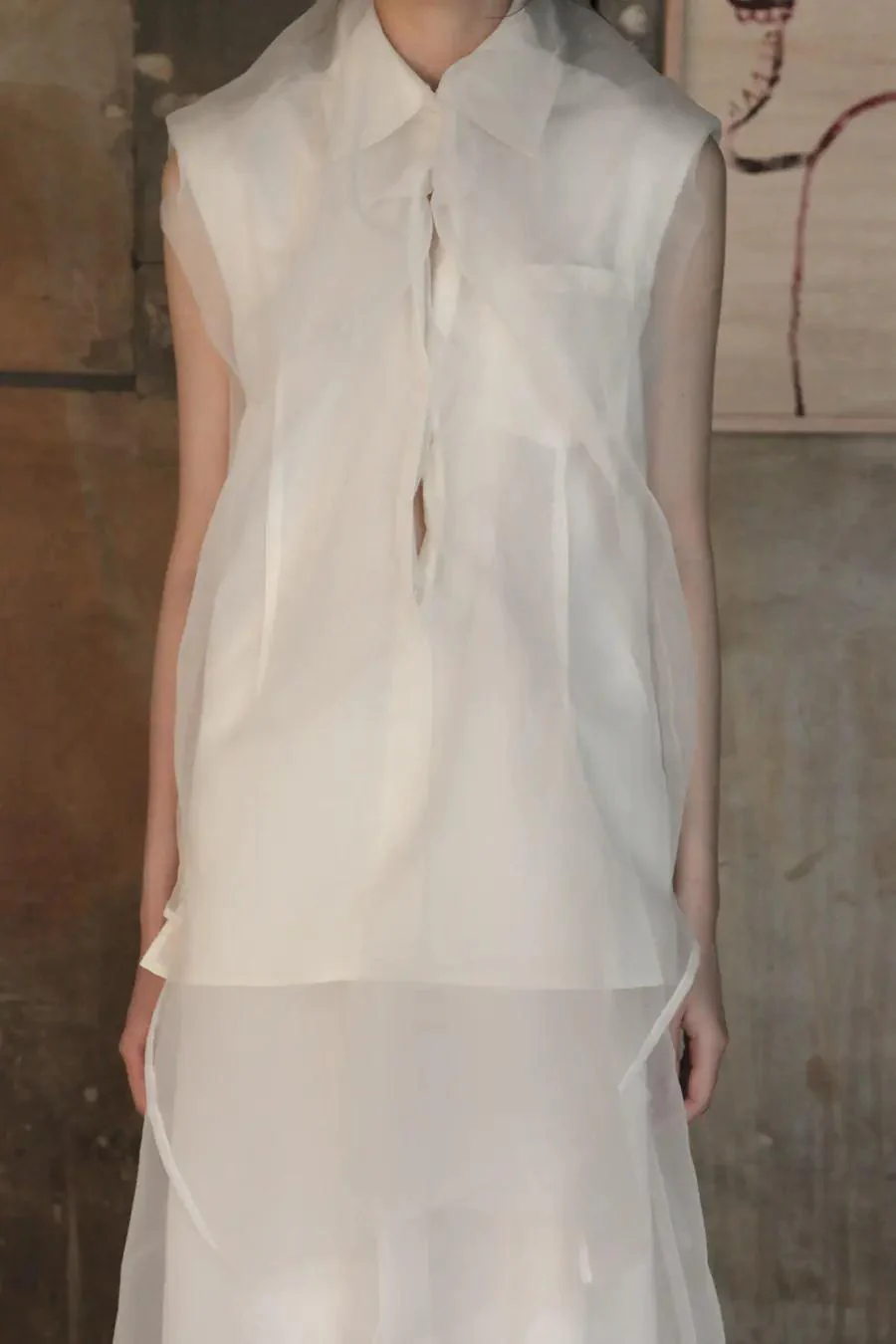 Yang Li sleeveless shirt F2181 DM GLAM white - Image 8