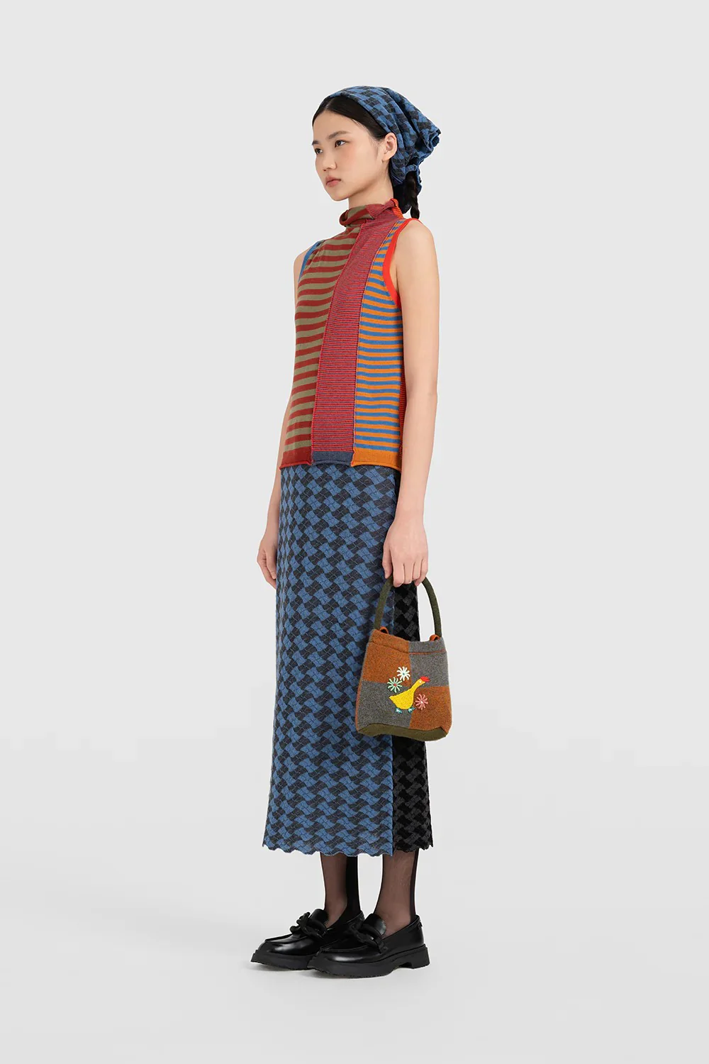 YANYAN KNITS 2025 Fall/Winter Collection: Stand-up Collar Vest (YYK-YYW25-1631-PS) - Color Block Design - Image 13